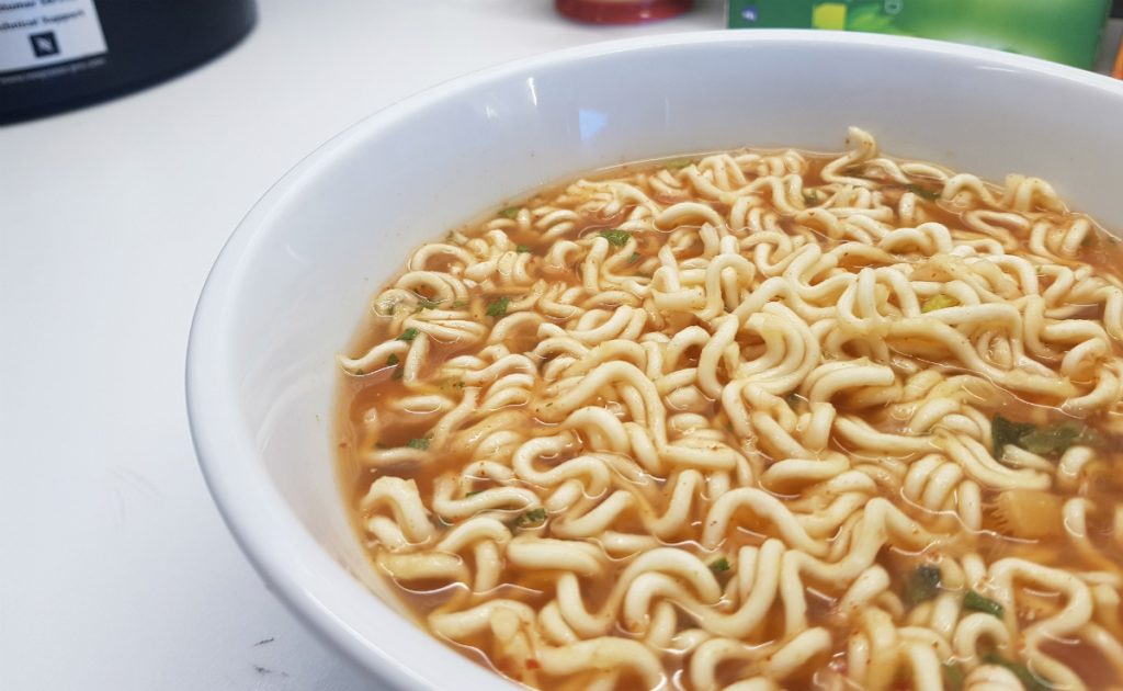Making Mama Ramen noodles 